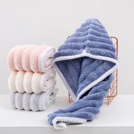 Microfiber Coral Fleece Quick Dry Hair Towel