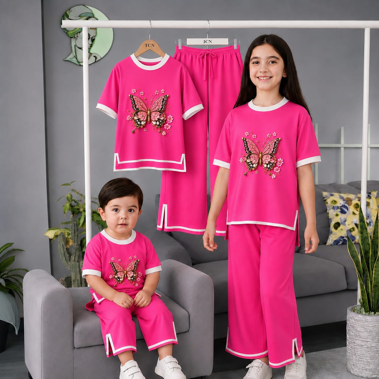 Girls Half Sleeve T-Shirt & Pant Set