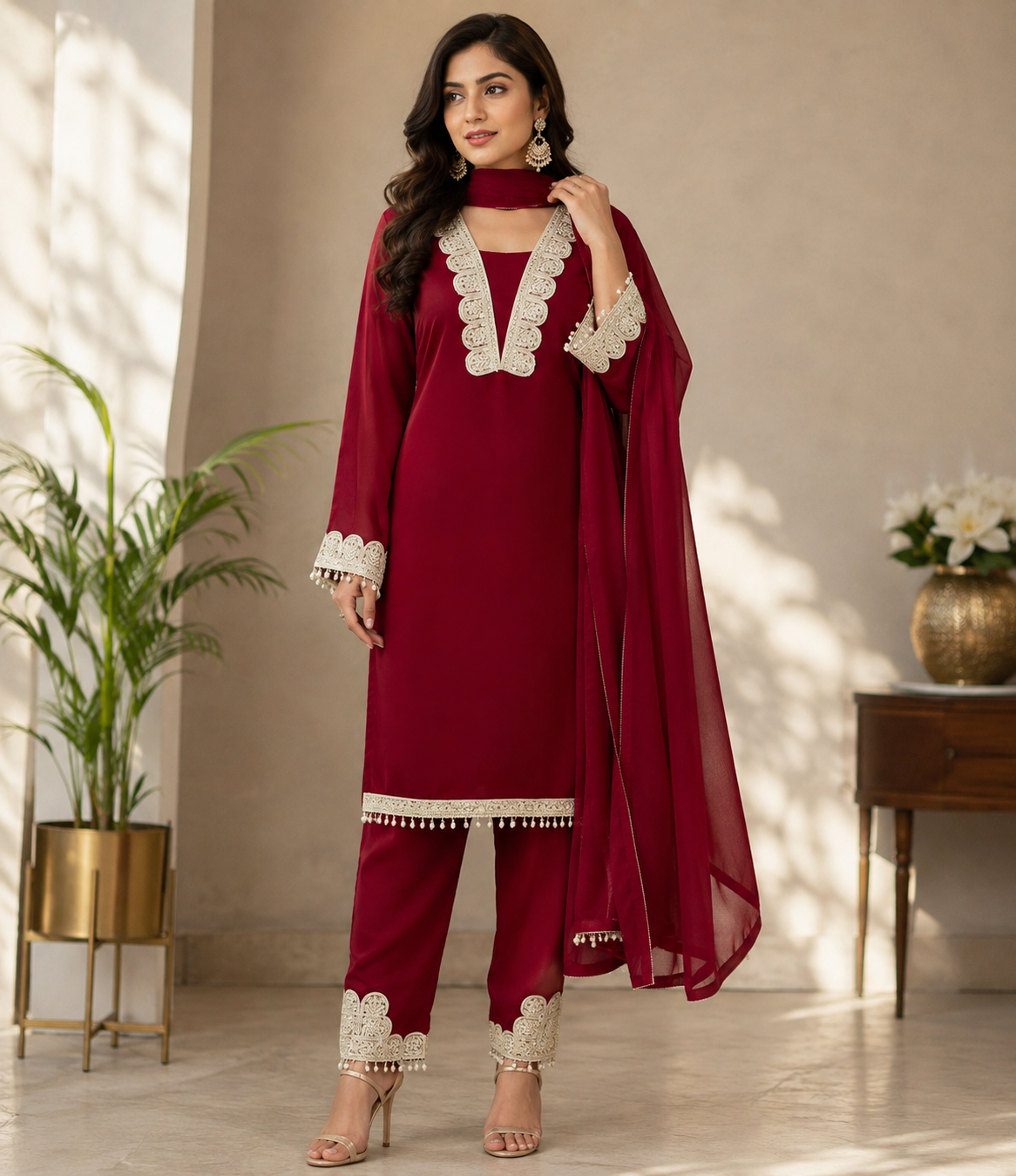 Premium Georgette Sequence Three Piece with Inner